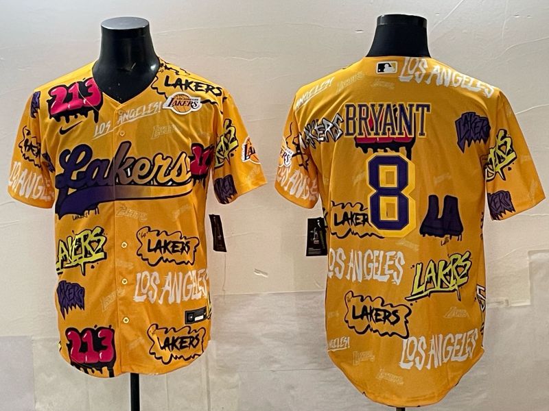Men Los Angeles Lakers Nike 8 Bryant yellow NBA 2025 Jersey style 01